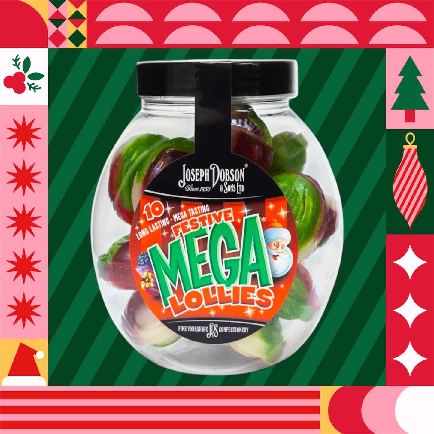 Dobsons Festive Mega Lollies Gift Jar 225g