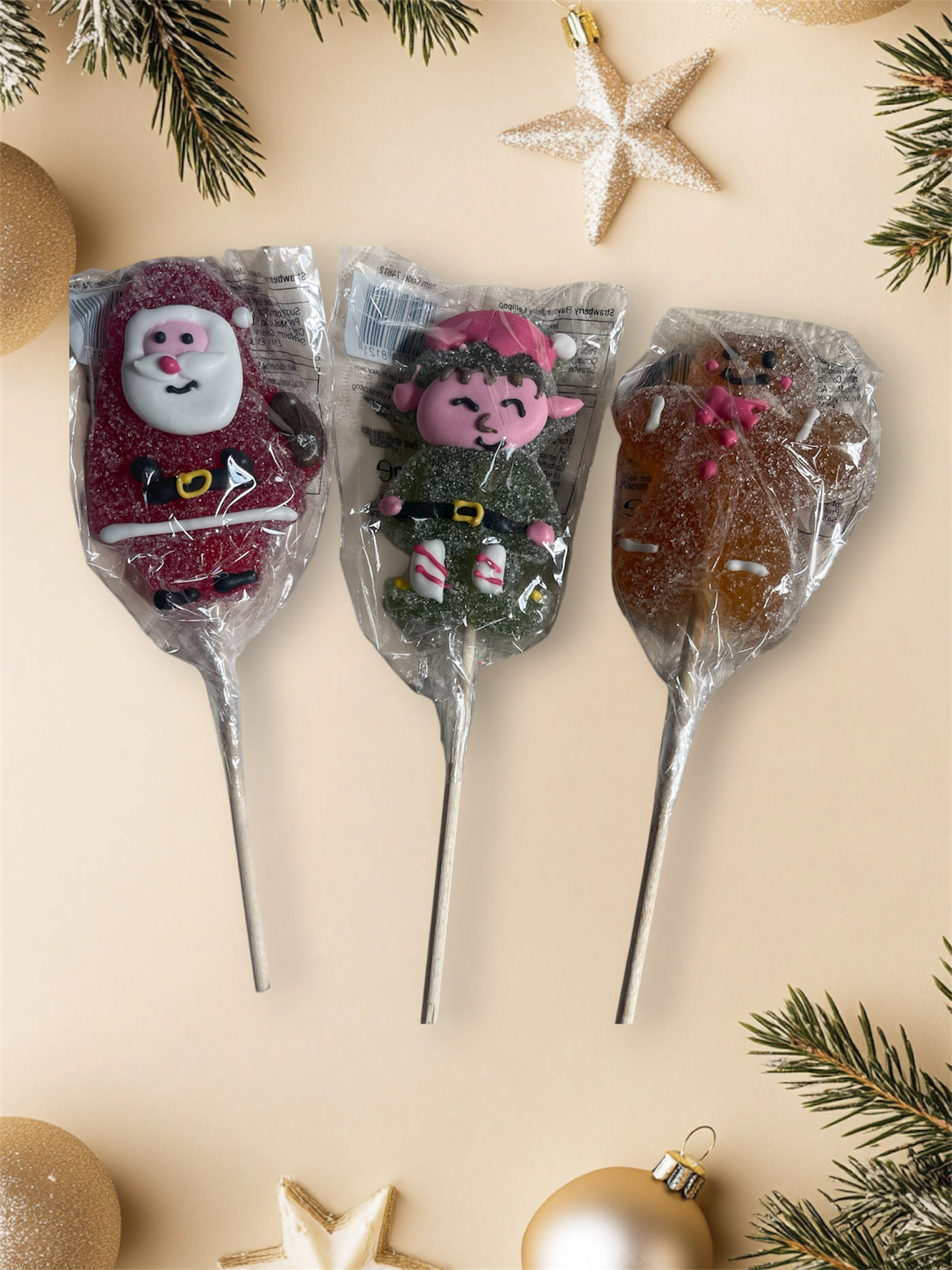 Christmas jelly lollipops